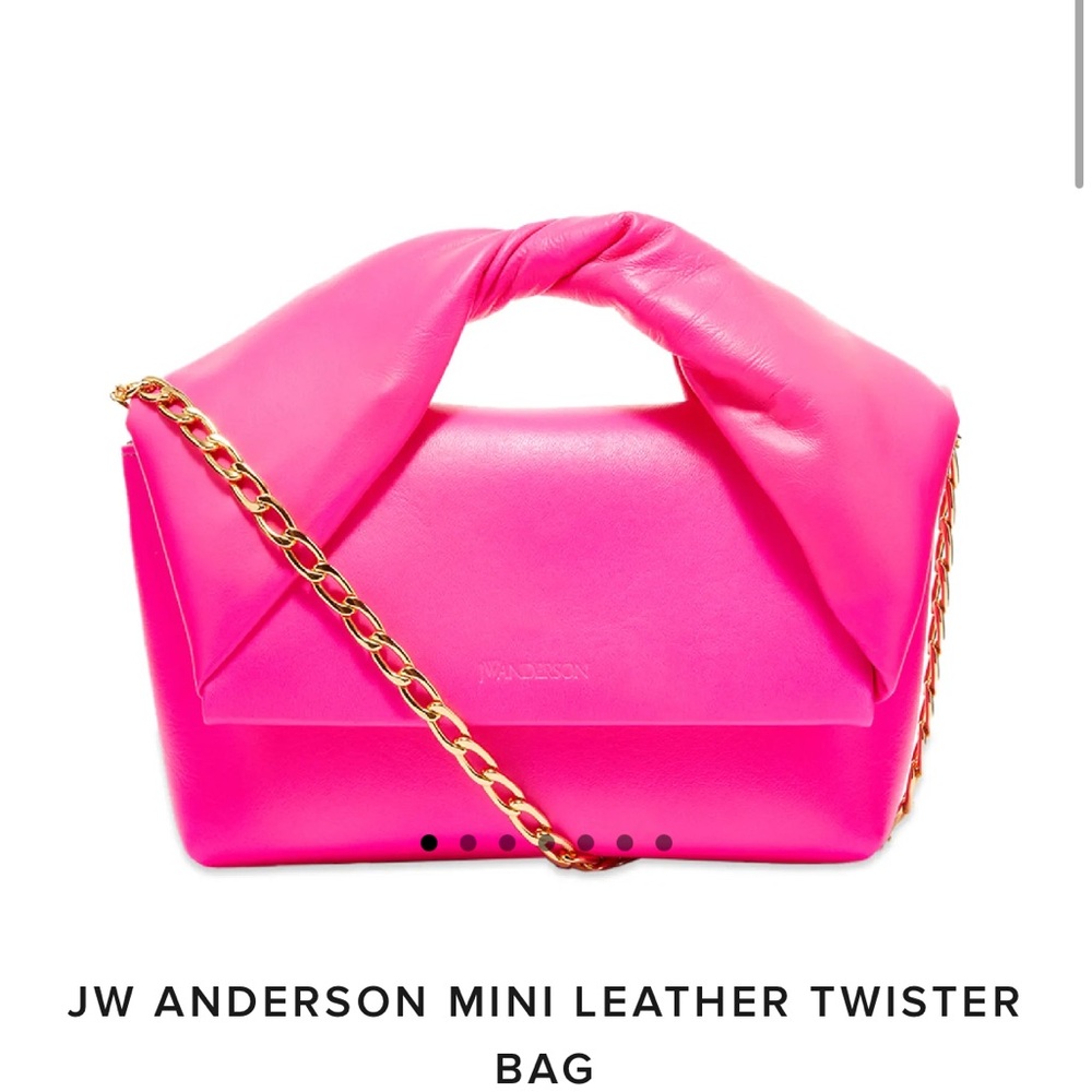 JW Anderson Pink Mini Twister Bag with Gold Chain